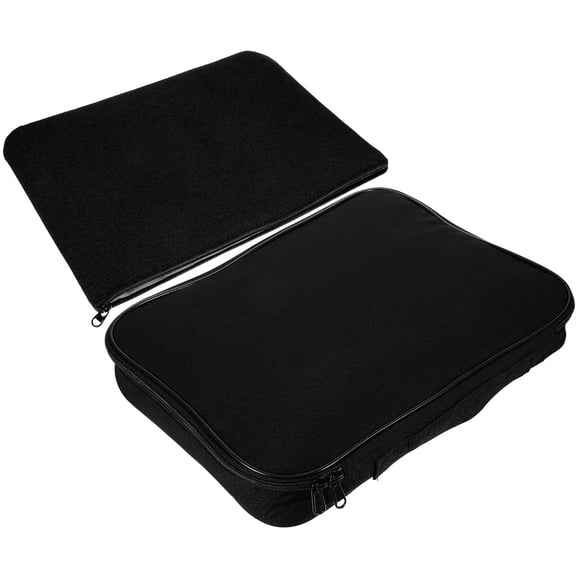IBASETOY 2Pcs Lockable File Bag Black Travel Document Organizer for Home Use with Large Capacity
