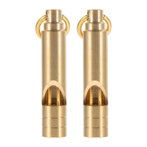 IBASETOY 2Pack Long Head Shape Whistle Brass for Daily Life with Retro Style