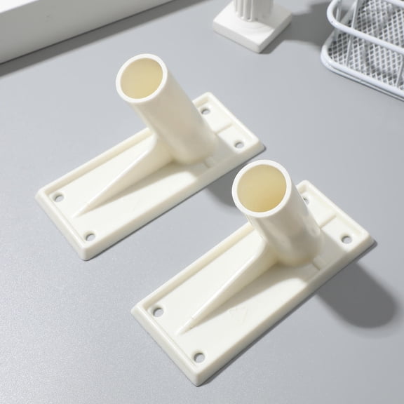 IBASETOY  2Pcs Beige Plastic Flag Pole Bracket for Walls Easy Install