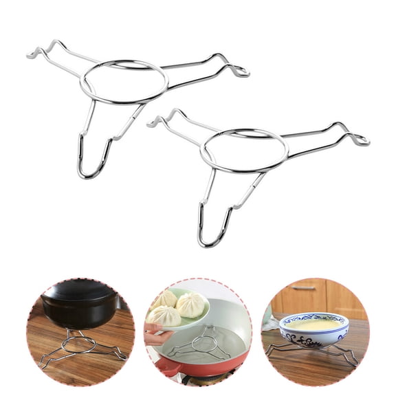 IBASETOY 2Pcs Multi Function Stainless Steel Steaming Holder Easy to Clean Cooking Steamer Stand
