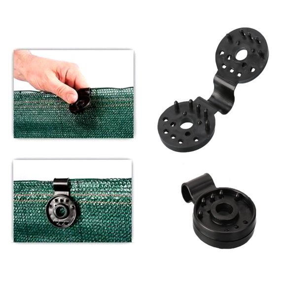 IBASETOY Sunshade Net Clip Black Plastic Cloth Clips Double Fasten Durable Clamp for Shade Net Shade Sails
