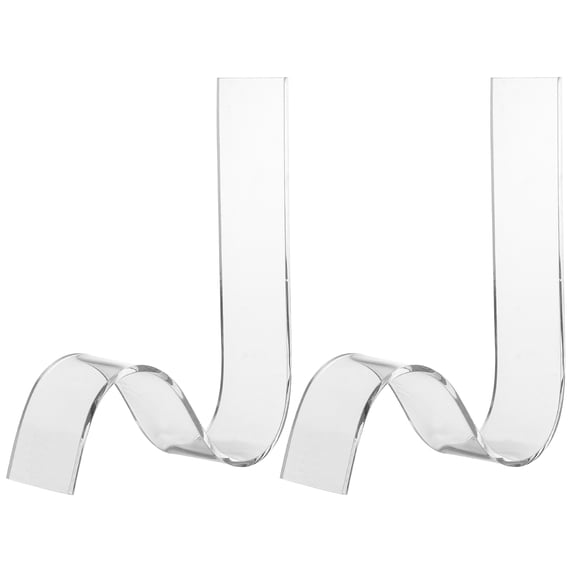 IBASETOY 2Pcs Transparent Acrylic S-Type Shoe Display Rack for High Heels Mall Display Stand