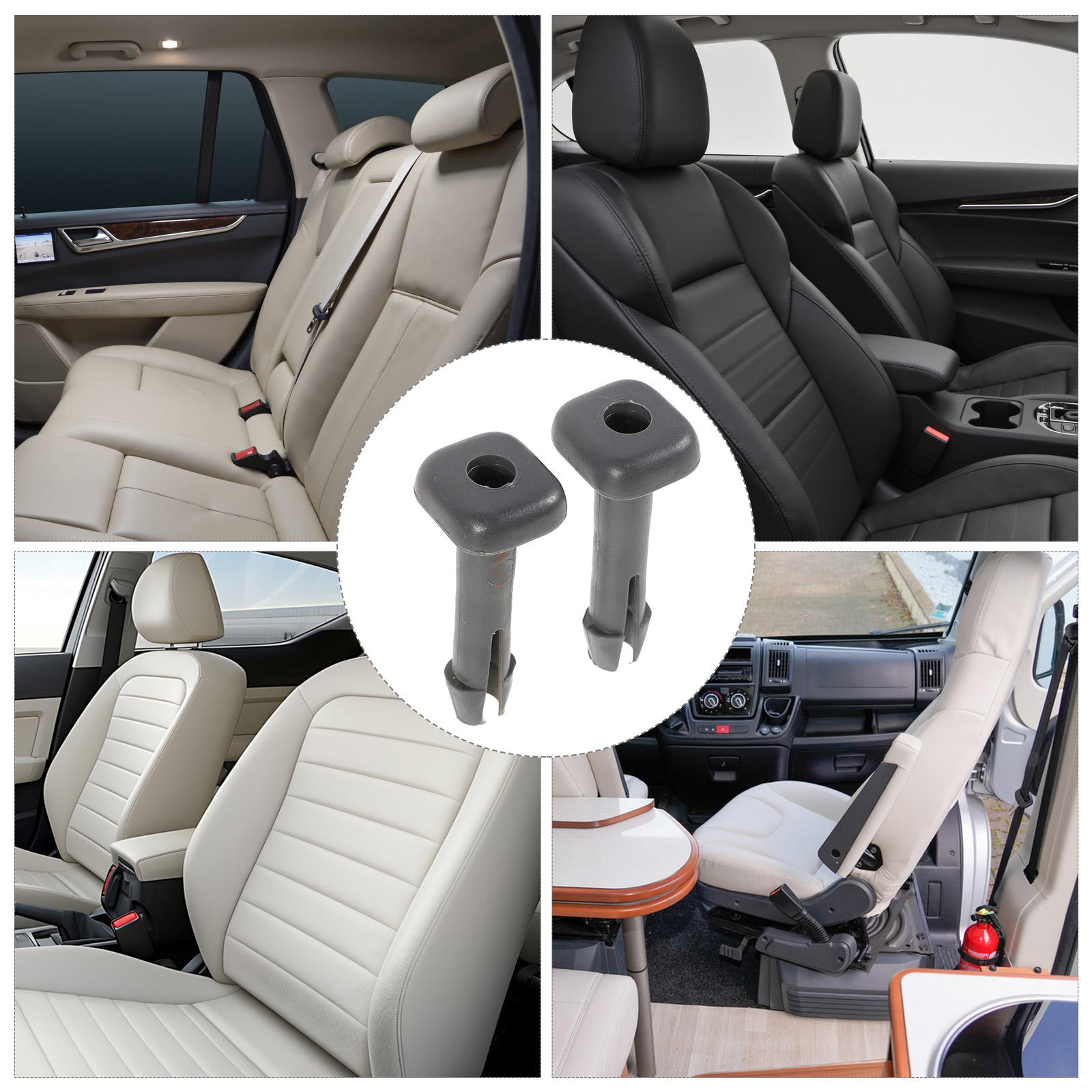 IBASETOY Seat Headrests Guide Inserts Plastic Grey Adjustable Locking ...