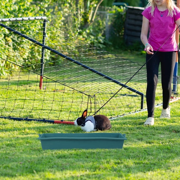 IBASETOY 2Pcs Chicken Feeder Ports Breeding Trough Fodder Pot Green Plastic for Animal Feeding Tasks