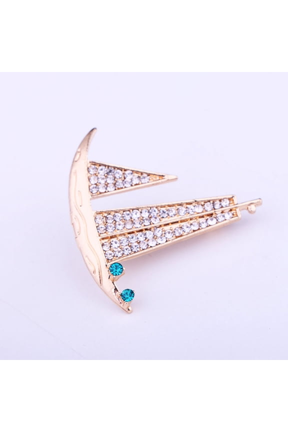 2Pcs Sailboat Brooch Collar Pin for Business Suit Shirt Decoration Assorted Color