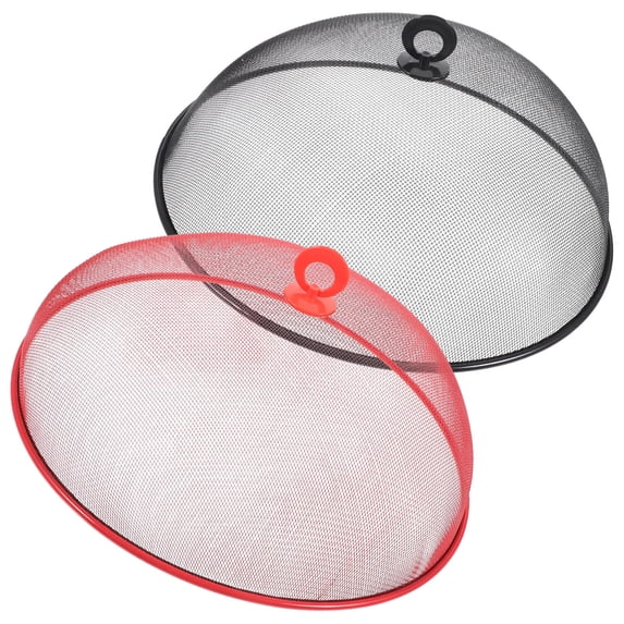IBASETOY 2Pcs Stainless Steel Mesh Food Covers Metal Food Tent Protector for Family Kitchen Dining and Outdoor