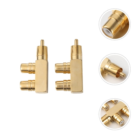 IBASETOY 2Pcs Electric Connectors for Wiring Golden for Home Theater Users