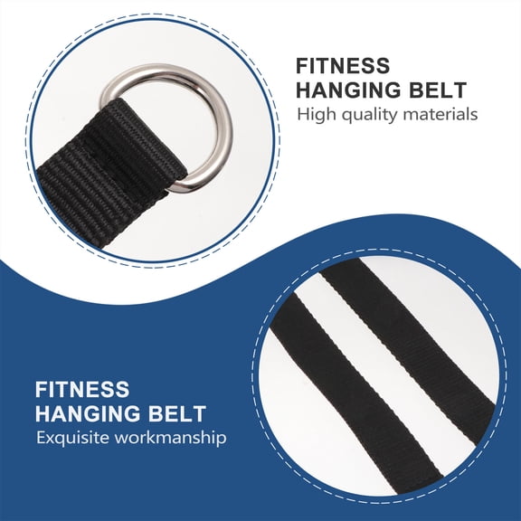 IBASETOY 2Pcs Exercise Hanging Belt Black Multi-Functional Pullup Straps for Indoor Workouts