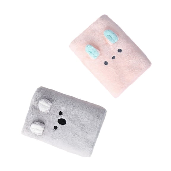 IBASETOY 2Pcs Fast Drying Hair Towel Microfiber Anti-slip Yarn Assorted Color Foldable