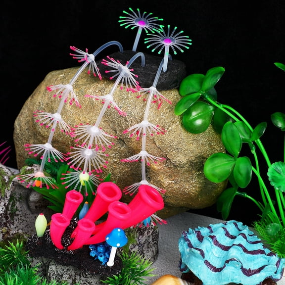 IBASETOY 2Pcs Funny Aquarium Decor Pink Silicone For Fish Tank Enthusiasts