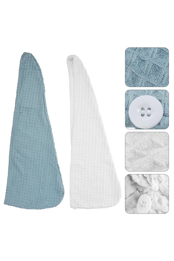 2Pcs Fast Dry Hair Caps Assorted Color Breathable Towels for Bathing Protect Hair from Heat Damage