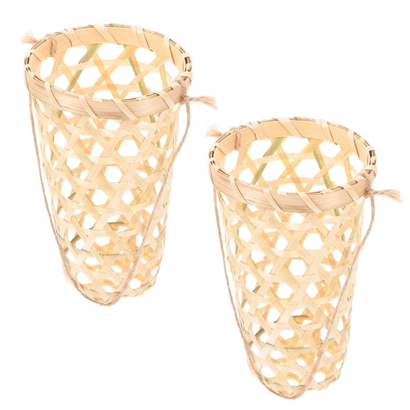 IBASETOY 2Pcs Hanging Baskets for Organizing Jute Rope Planter for Rustic Outdoor Wall Decoration