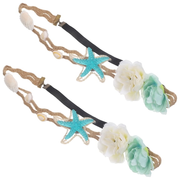 IBASETOY 2Pcs Multi Color Sea Star Hair Bands Unique Flower Hair Ornament for Party Wedding Decor