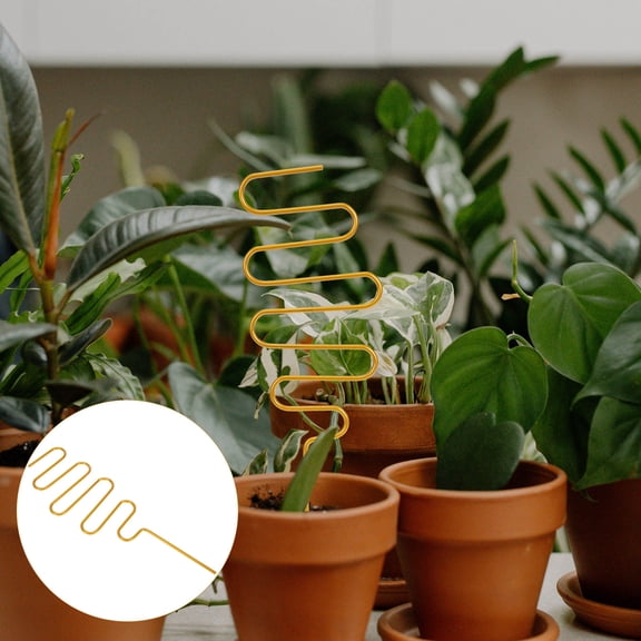 IBASETOY 2Pcs Iron Metal Flower Stand Golden Climbing Structure for Potted Plants Curved Shape