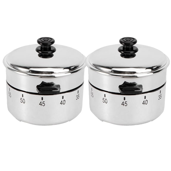 IBASETOY Rotating Timer Mechanical Timer for Cooking Stainless Steel Manual Operation Adults 2Pcs