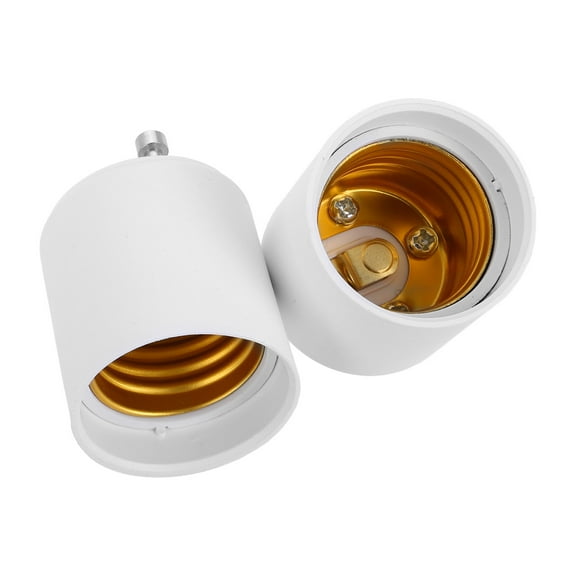 IBASETOY 2Pcs White Bulb Light Adapter Converts Gu24 Socket to Standard Screw in Compatible with Home Office Fixtures
