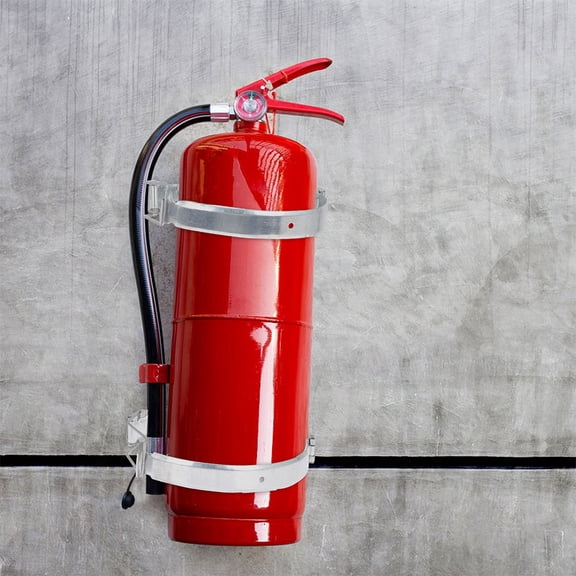 IBASETOY 2Pcs Iron Fire Extinguisher Wall Mount Plated Silver Holder No Screw Installation Space Saving Design