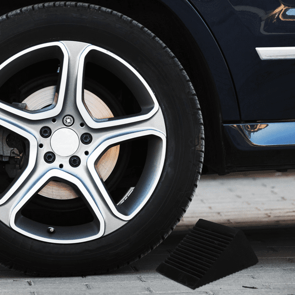 IBASETOY 2Pcs Rubber Car Wheel Stoppers for Garage Parking Anti Slip Tire Blocks