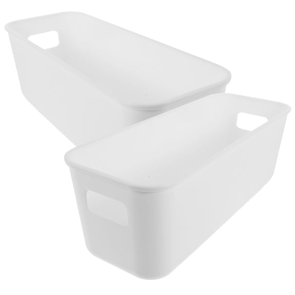 IBASETOY 2Pcs White Plastic Phone Case Storage Box for Desktop Multi Functional Organizing and Sundries Storage