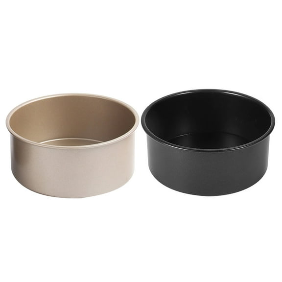 IBASETOY 2Pcs Round Cake Baking Pan Carbon Steel Sturdy Loose Bottom Cake Tin For Celebrations