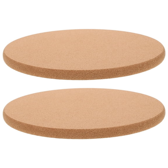 IBASETOY 2Pcs Round Cork Trivets Light Brown Heat Proof Pot Mat for Everyday Use