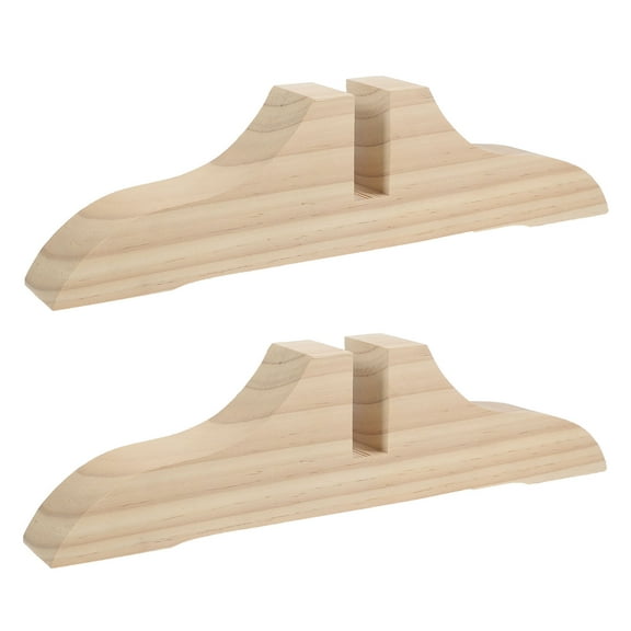 IBASETOY 2Pcs Khaki Wooden Divider Bases with Screen Feet for Room Privacy Screen Holders