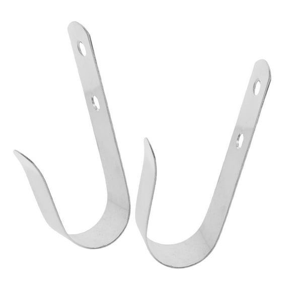 IBASETOY 2Pcs Multi Use Stainless Steel Boat Hook Holders for Life Ring Storage Plated Silver Marine Hooks