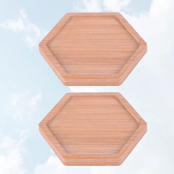 IBASETOY 2 Pcs Light Yellow Wood Pastry Tray for Serving Food in Restaurants and Coffee Shops