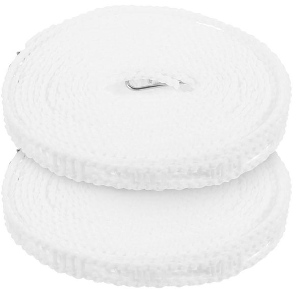 IBASETOY Clothes Drying Rope Camping Portable Clothesline White PE 2Pcs for Outdoor Activities