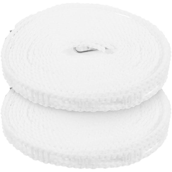 IBASETOY 2Pcs Travel Clothesline White Nylon Nonslip Windproof Clothes Drying Rope for Outdoor Use