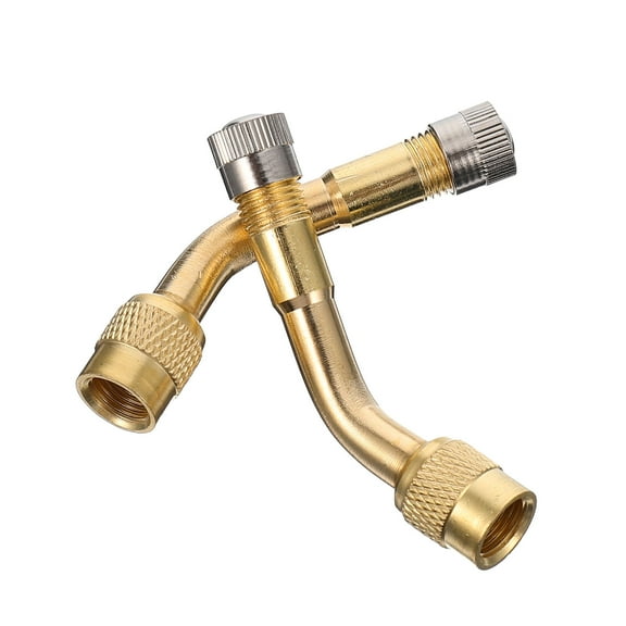 IBASETOY Golden Tire Valve Extender Stab for Recreational Vehicle Mechanics 2Pcs 5.5X1Cm