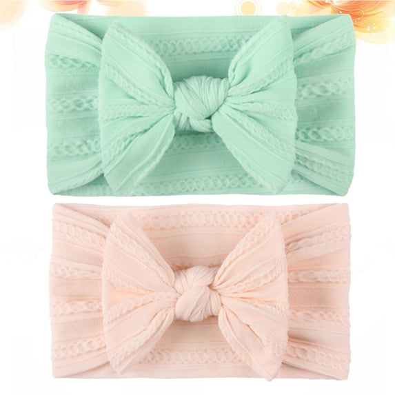 IBASETOY 2Pcs Nylon Hair Bands Breathable Headdress for Kids Family Photo Easy to Wear Pink Green
