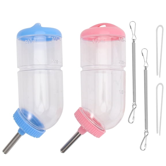 IBASETOY 2pcs Leakproof Pet Water Bottle Feeder Durable Design for Guinea Pigs Rabbits and Other Animals Random Colors