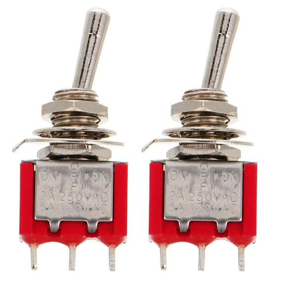 IBASETOY 2Pcs Compact Red Waterproof Toggle Switch with Copper Terminals for Mts 102