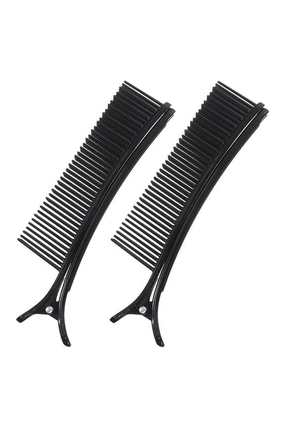 2Pcs Hair Stylist Sectioning Clips Black Plastic Alligator Design for Salon Hair Cutting and Coloring