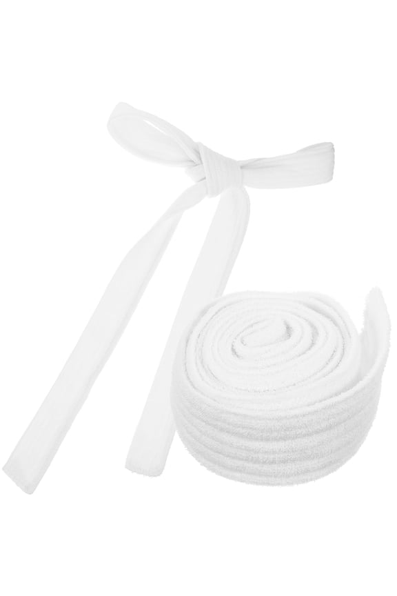 2Pcs Soft White Bathrobe Belt Replacement Waist Strap for Hotel Robe Durable and Washable