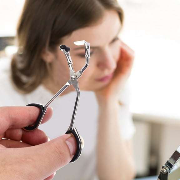 IBASETOY 3Sets Silicone and Iron Eyelash Curler Curling Clip Easy to Hold Eyelash Makeup Tool