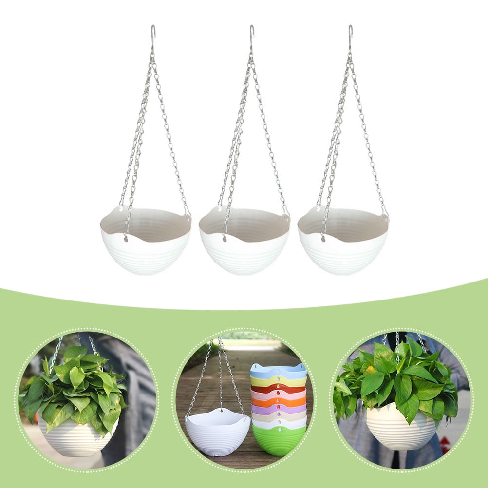 IBASETOY 3 Sets of Wall Hanging Planter Hanging Flower Pot Insert Holder Durable for Homeowners