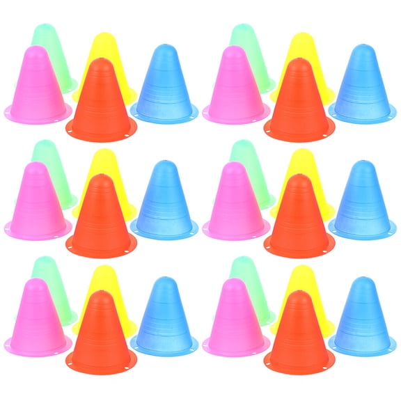 IBASETOY 30pcs Colored Cones Small Marker Cones Pink PE Sports Enthusiasts