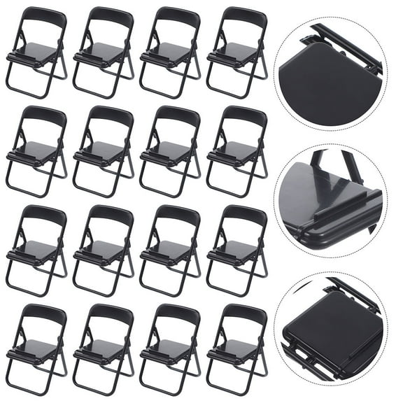 IBASETOY 30pcs Folding Chair Shape Miniature Chair Models for Miniature Landscaping Scene