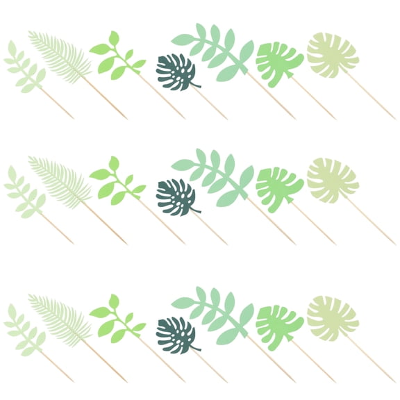 IBASETOY 35pcs Multi Color Cupcake Toppers Decorative Leaves for Party Cake Decor and DIY Projects