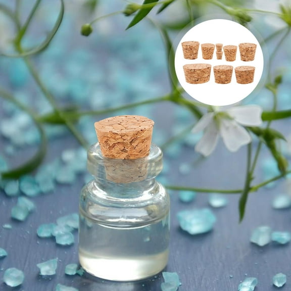 IBASETOY 36Pcs Small Cork Stoppers Soft Wood Cone Shaped for Bottle Sealing and Craft Jar Replacement