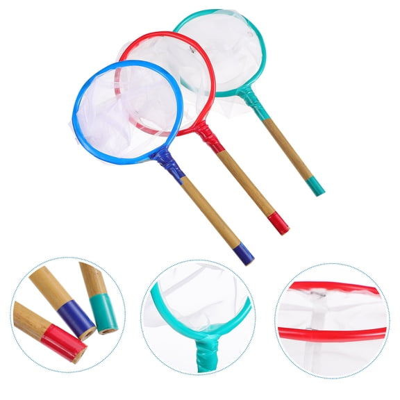 IBASETOY 3PCS Portable Fine Mesh Handheld Aquarium Fishing Net for Catch and Release