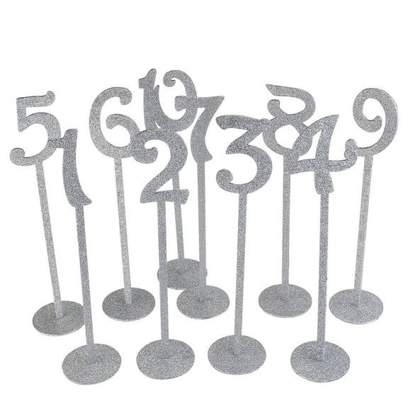 IBASETOY 3Pack Rustic Table Numbers Silver Powder Coated Raw Wood Stand for Wedding Seating Assignment Home Decoration