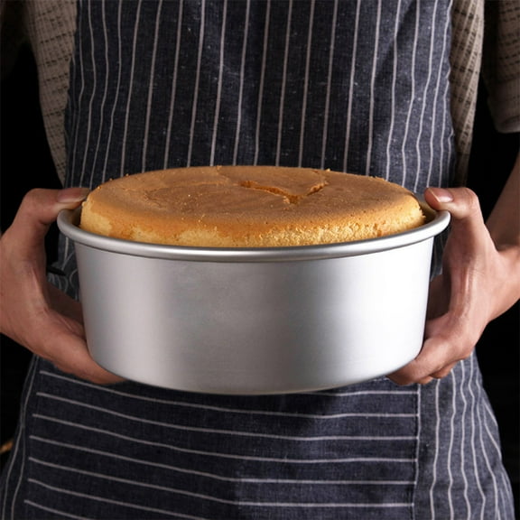 IBASETOY 3Pcs Aluminum Round Cake Tin for Bakers and Shorten in Silver