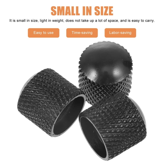 IBASETOY 3Pcs Bass Volume Control Knob Creative Metal Guitar Knobs for Musicians Black Round