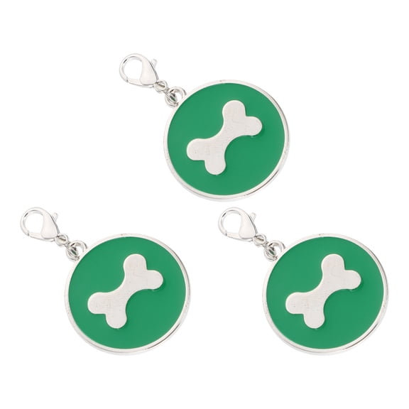 IBASETOY 3Pcs Cute Dog Tag Charms Bone Pattern Pet ID Tags for Pets