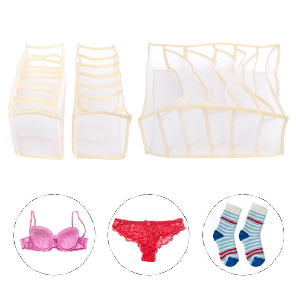 IBASETOY 3Pcs Beige Underwear Closet Organizer Boxes Multi Purpose Storage Case for Home Use