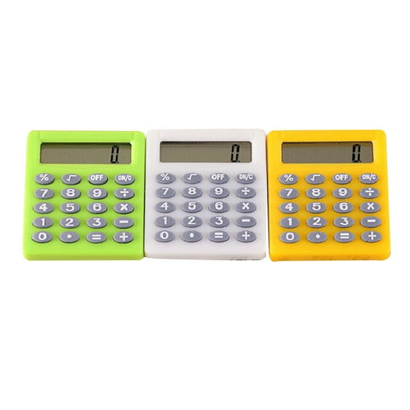IBASETOY 3Pcs Portable Electronic Calculator Assorted Color Lightweight Compact for Home Office Use