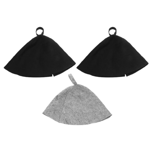 IBASETOY 3pcs Banya Sauna Cap Felt Cloth Gray Thermal Insulation For Sauna And Bathing